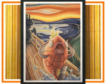 Pokemon Magikarp Poster | Home Decor and Art Paintings | Gift for Pokemon Fans | Wall Art Print Poster | Frame NOT included