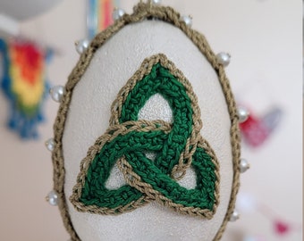 Celtic Egg, Easter Egg, Crochet Egg, Celtic Easter Egg, Easter Crochet Egg, Trinity Knot Egg, Celtic Cross, Celtic Cross Egg, Celtic Easter