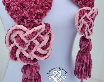 Crochet Heart Scarf, Heart Scarf, Velvet Scarf, Crochet Scarf Pattern, Valentine's Day Scarf, Celtic Heart Scarf, Celtic Heart Pattern