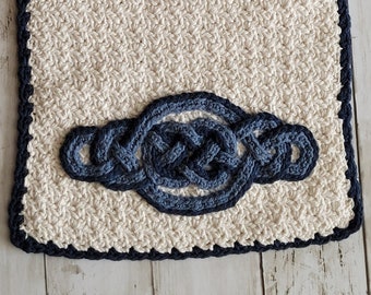 Crochet Towel, Crochet Oven Towel, Oven Towel, Celtic Towel, Celtic Knot Towel, Crochet Kitchen Towel, Crochet Kitchen Decor