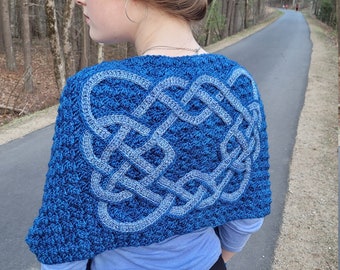 Pocket Shawl, Celtic Pocket Shawl, Celtic Crochet, Crochet Pocket Shawl, Crochet Shawl, Shawl, Easy Shawl, Celtic Shawl