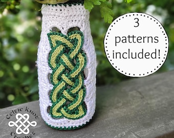Vase celtique au crochet, vase celtique, vase au crochet, marque-page celtique, lanterne celtique, vase à fleurs, projet de recyclage de crochet, marque-page au crochet