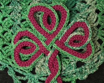 Shawl Pin, Celtic Knot, Celtic Shamrock, Easy Crochet Pattern, Crochet pattern, Shamrock