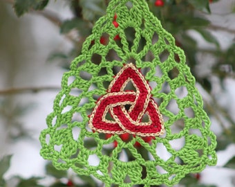 Celtic Christmas, Crochet Christmas, Celtic Knot Christmas Tree, Christmas Tree, Trinity Knot, Crochet Christmas Ornament, Christmas