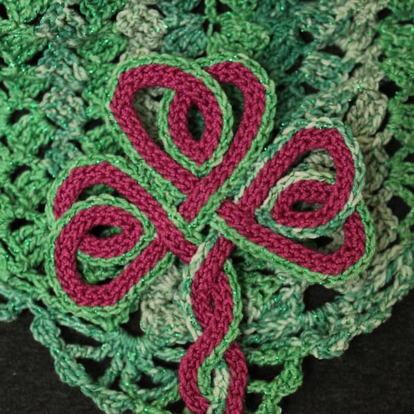 Shawl Pin, Celtic Knot, Celtic Shamrock, Easy Crochet Pattern, Crochet pattern, Shamrock