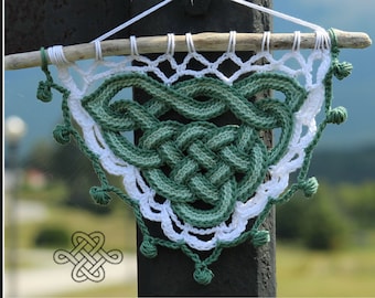 Keltische knoop muurhanger, gehaakte decoratie, Keltische knoop, gehaakte decoratie, Keltische knoop, woondecoratie, Iers huisdecor, drijfhoutdecoratie