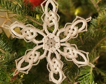 Celtic Crochet Snowflake, Crochet Snowflake, Celtic Snowflake, Christmas Crochet, Christmas Ornament, Snowflake Ornament, Celtic Ornament