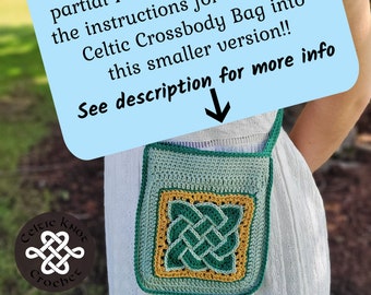 Celtic Crochet Bag, Celtic Crossbody Bag, Crochet Bag, Crossbody Bag, Small Crochet Bag, Small DIY Bag, DIY Bag, Square Bag, Crochet Squares