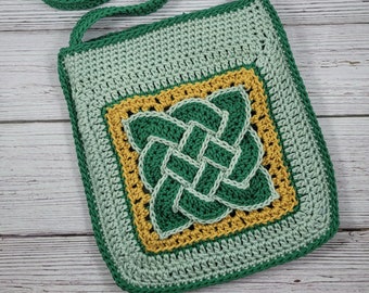 Crochet Crossbody Bag, Celtic Bag, Celtic Crossbody Bag, Small Crochet Bag, Crossbody Bag, Crochet Bag Pattern, DIY small bag, Square Bag