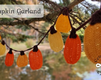Crochet Garland, Pumpkin Garland, Crochet Pumpkins, Fall Garland, Autumn Decoration, Crochet Decoration, Crochet Pattern, Pumpkins