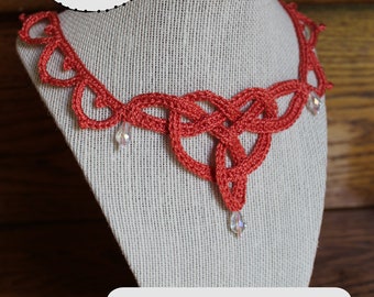 Mother's Day gift, Celtic Necklace, Crochet pattern, Celtic Jewelry, Celtic knot, Easy crochet pattern