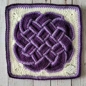 Crochet Blanket Square, Celtic Blanket Square, Crochet Afghan Square, Blanket Square, Celtic Crochet Project, Celtic Square, Crochet Square