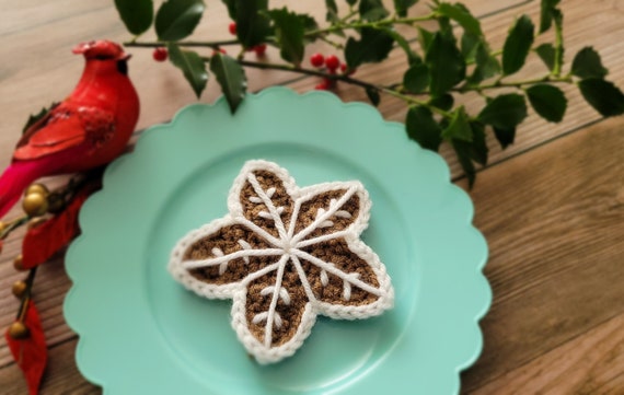 Crochet Ornament, Crochet Christmas Cookie, Christmas Cookie, Cookie Ornament, Crochet Christmas Ornament, Gingerbread Cookie Ornament