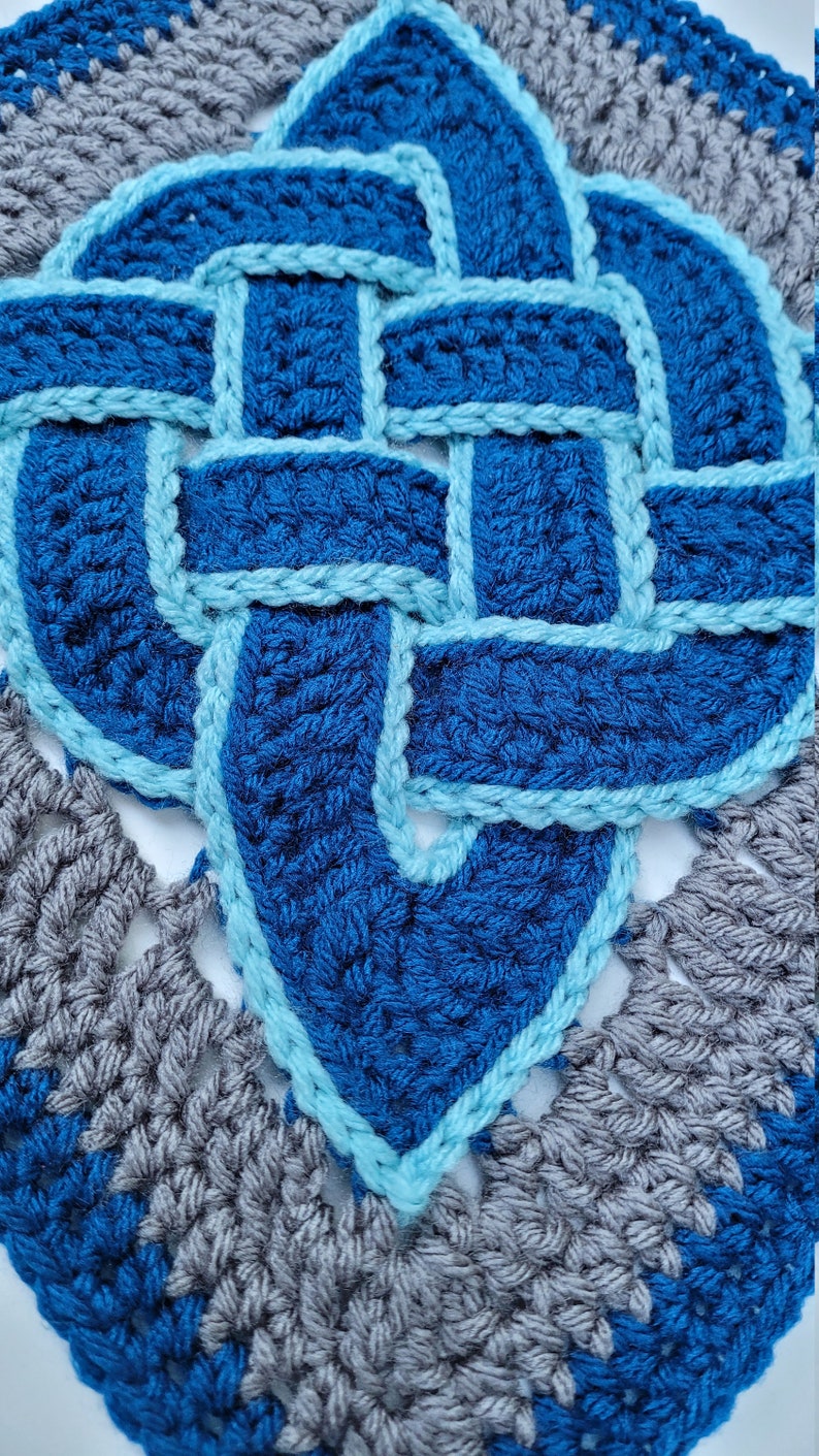 Crochet Square, Celtic Knot, Celtic Knot Square, Crochet pattern, Blanket square, afghan square, crochet blanket square image 2