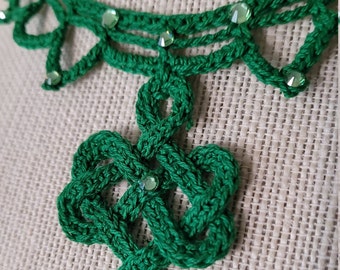 Mother's Day Gift, Celtic Necklace, Celtic Knot, Crochet Necklace, Crochet Jewelry, Celtic Knot Pendant, Celtic Jewelry, Crochet pattern