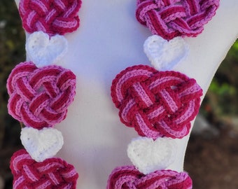 Celtic Heart Scarf, Crochet Scarf, Decorative Scarf, Crochet Scarf Pattern, Celtic Scarf, Heart Scarf, Crochet Heart Pattern, Celtic Heart