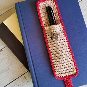 Pocket bookmark, crochet bookmark, journal bookmark, bookmark, DIY bookmark, pen bookmark image 2