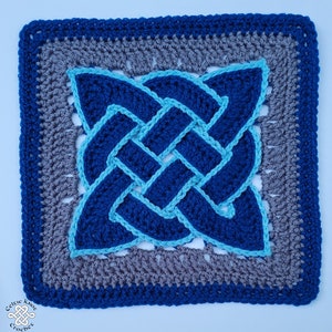Crochet Square, Celtic Knot, Celtic Knot Square, Crochet pattern, Blanket square, afghan square, crochet blanket square image 1