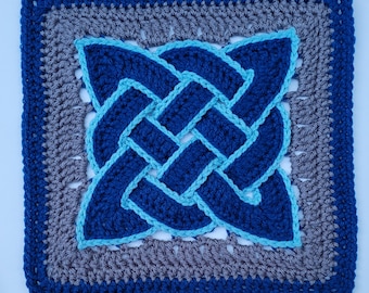 Crochet Square, Celtic Knot, Celtic Knot Square, Crochet pattern, Blanket square, afghan square, crochet blanket square