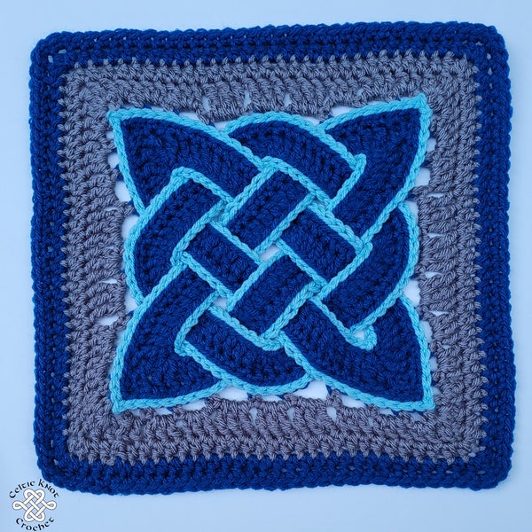 Crochet Square, Celtic Knot, Celtic Knot Square, Crochet pattern, Blanket square, afghan square, crochet blanket square