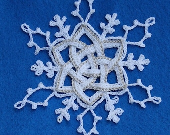 Crochet Snowflake, Celtic Snowflake, Celtic Knot, Christmas Ornament, Crochet Christmas, Crochet Ornament, DIY Snowflake, Snowflake