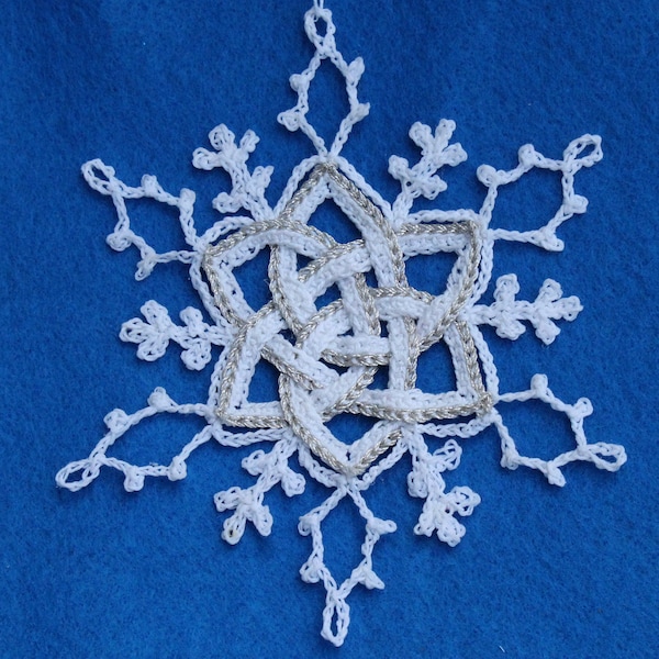 Crochet Snowflake, Celtic Snowflake, Celtic Knot, Christmas Ornament, Crochet Christmas, Crochet Ornament, DIY Snowflake, Snowflake