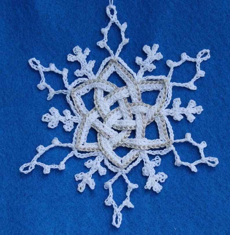 Crochet Snowflake Celtic Snowflake Celtic Knot Christmas image 1