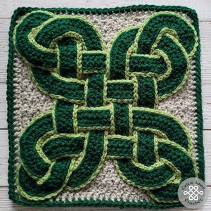 Crochet Square, Celtic Square, Celtic Crochet, Celtic Woven Square, Blanket Square