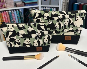 Made to Order Cosmetic Bag, Makeup Bag, Sevenberry Fabric Panda Cosmetic Bag, Panda Makeup Bag