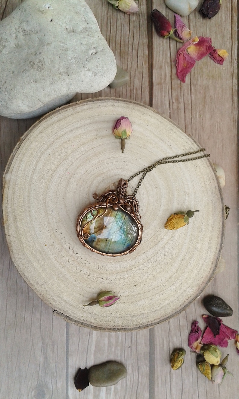 Labradorite Statement Pendant mother/'s day gift labradorite,anniversary gift jewelry gift copper necklace statement necklace crystal