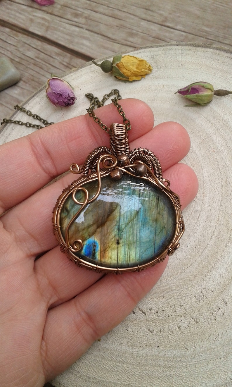 Labradorite Statement Pendant mother/'s day gift labradorite,anniversary gift jewelry gift copper necklace statement necklace crystal