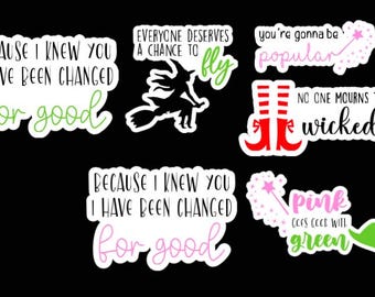 Wicked-Themed Vinyl Stickers