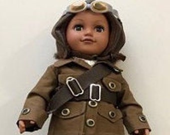 Bessie Coleman Doll / HistoryWearz™ Refurbised dolls / Heroic woman doll / Herstory doll / Historical doll / American History doll