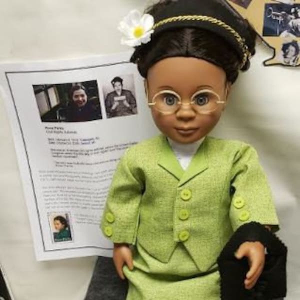 Rosa Parks doll / Montgomery Bus Boycott doll / HistoryWearz™ refurbished dolls / HistoryWearz Costumes for dolls / History doll