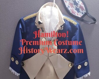 Hamilton Broadway Play Costume for babies and todllers / Alexander Hamilton costume and mask / Colonial costume / HistoryWearz™ Costumes