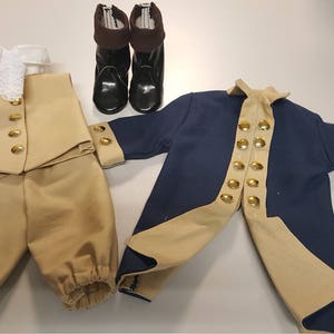 18 doll clothes 18th Century Military uniform George Washington Thomas Jefferson colonial period clothes Historical doll clothes image 1