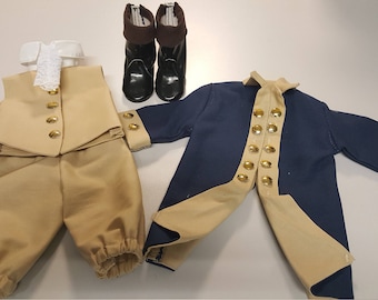18" doll clothes - 18th Century Military uniform -  George Washington - Thomas Jefferson - colonial period clothes - Historical doll clothes