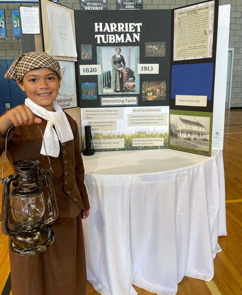 Harriet Tubman costume for girls abolitionist freedom fighter civil war scout Historical Costume wax museum Historywearz costume image 2