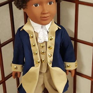 18 doll clothes 18th Century Military uniform George Washington Thomas Jefferson colonial period clothes Historical doll clothes image 2