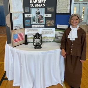 Harriet Tubman costume for girls abolitionist freedom fighter civil war scout Historical Costume wax museum Historywearz costume image 3