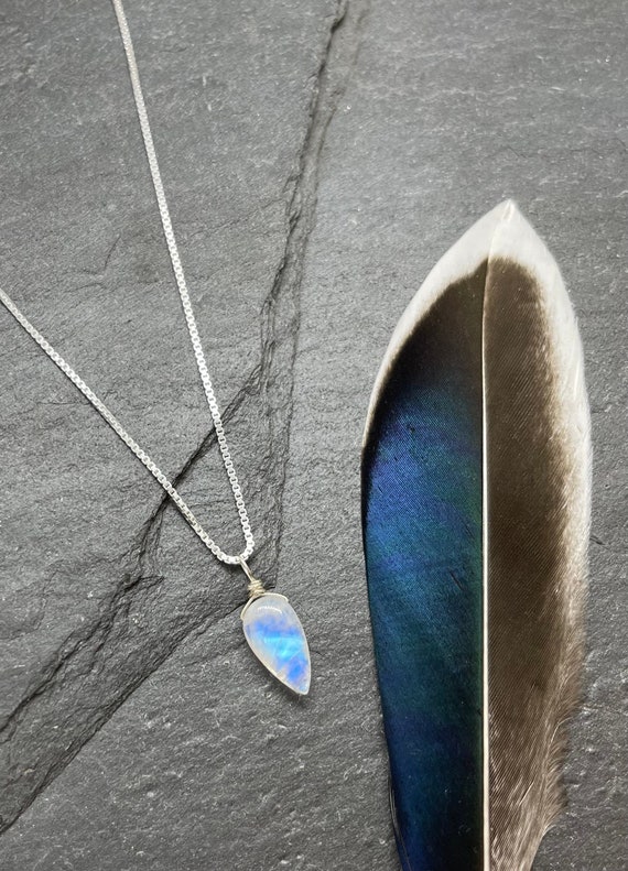 Healing Crystal Necklace for Her with Gold Plated Spiral Element and Indigo  Enamel - Giampouras Collections