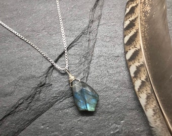 Healing Crystal Necklace for Women, Worry Crystal Jewelry, Protection Gemstone Necklace in Sterling Silver