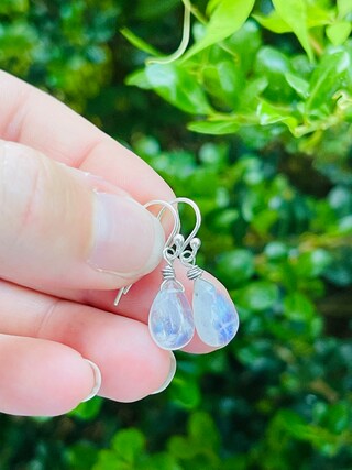 Orecchini Donna In Argento Sterling Con Pietra Di Luna - Ipoallergenici, Stile Boho, Regalo Per Compleanno, Anniversario, Natale