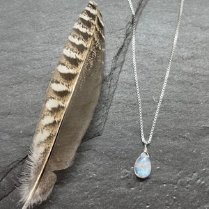 Anti Anxiety Necklace for Women, Sterling Silver Crystal Necklace, Moonstone Gemstone Jewelry, Handcrafted Crystal Jewelry