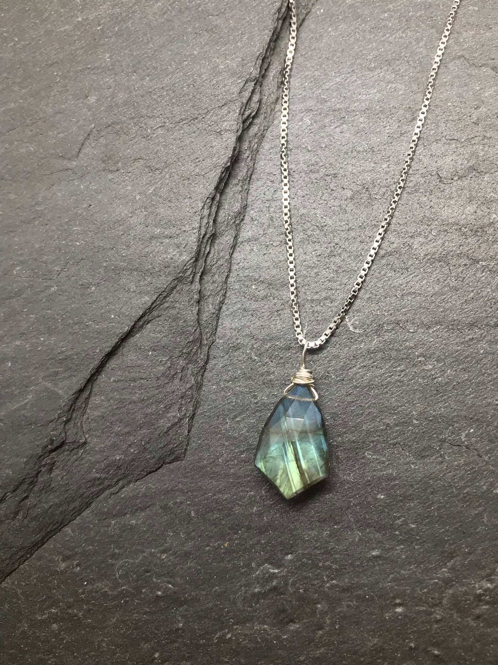 Sterling Silver Crystal Necklace Spiritual Earth Stone Etsy