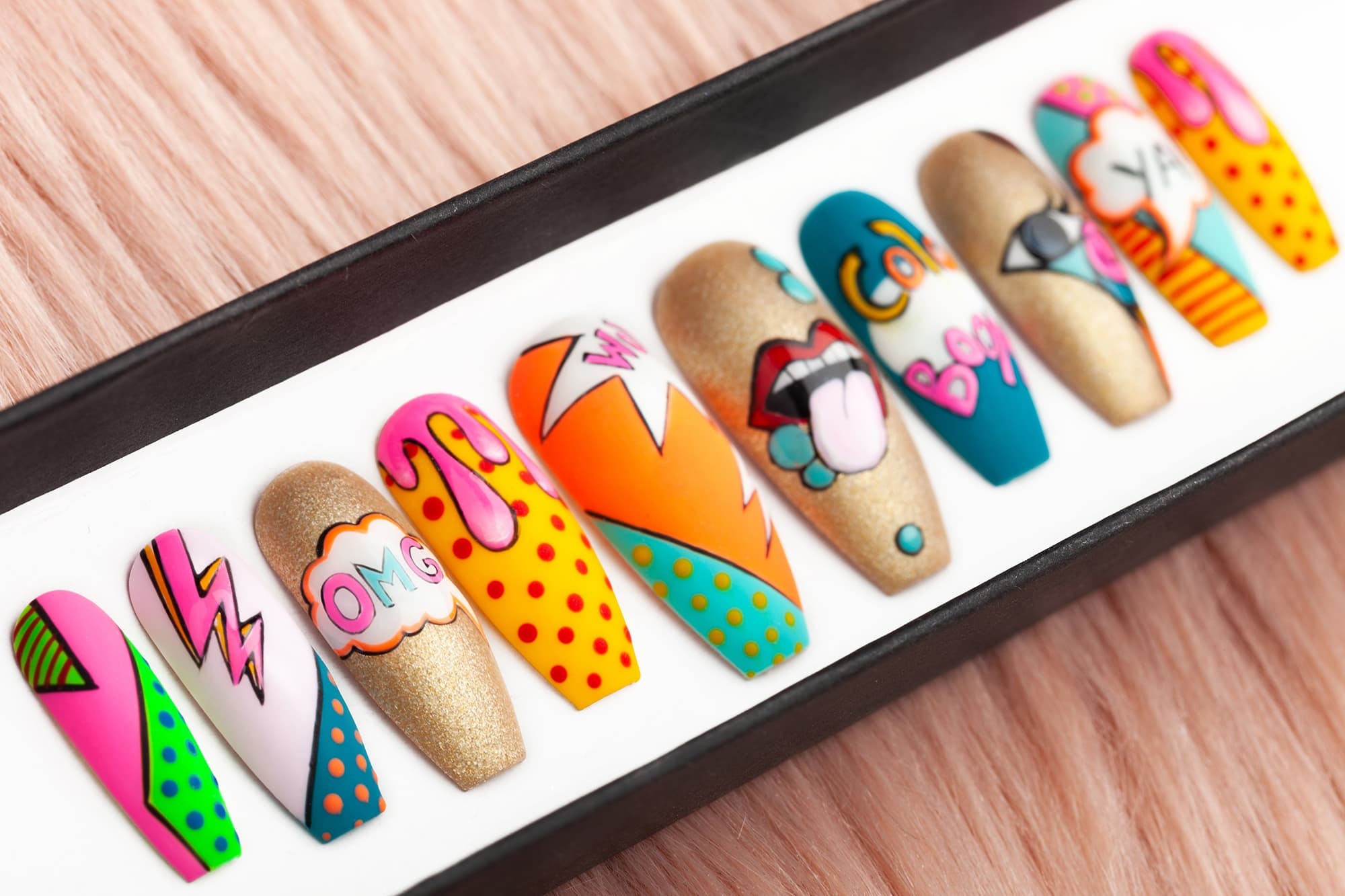 Pop Art Press on Nails Comix Nails Fake Nails False