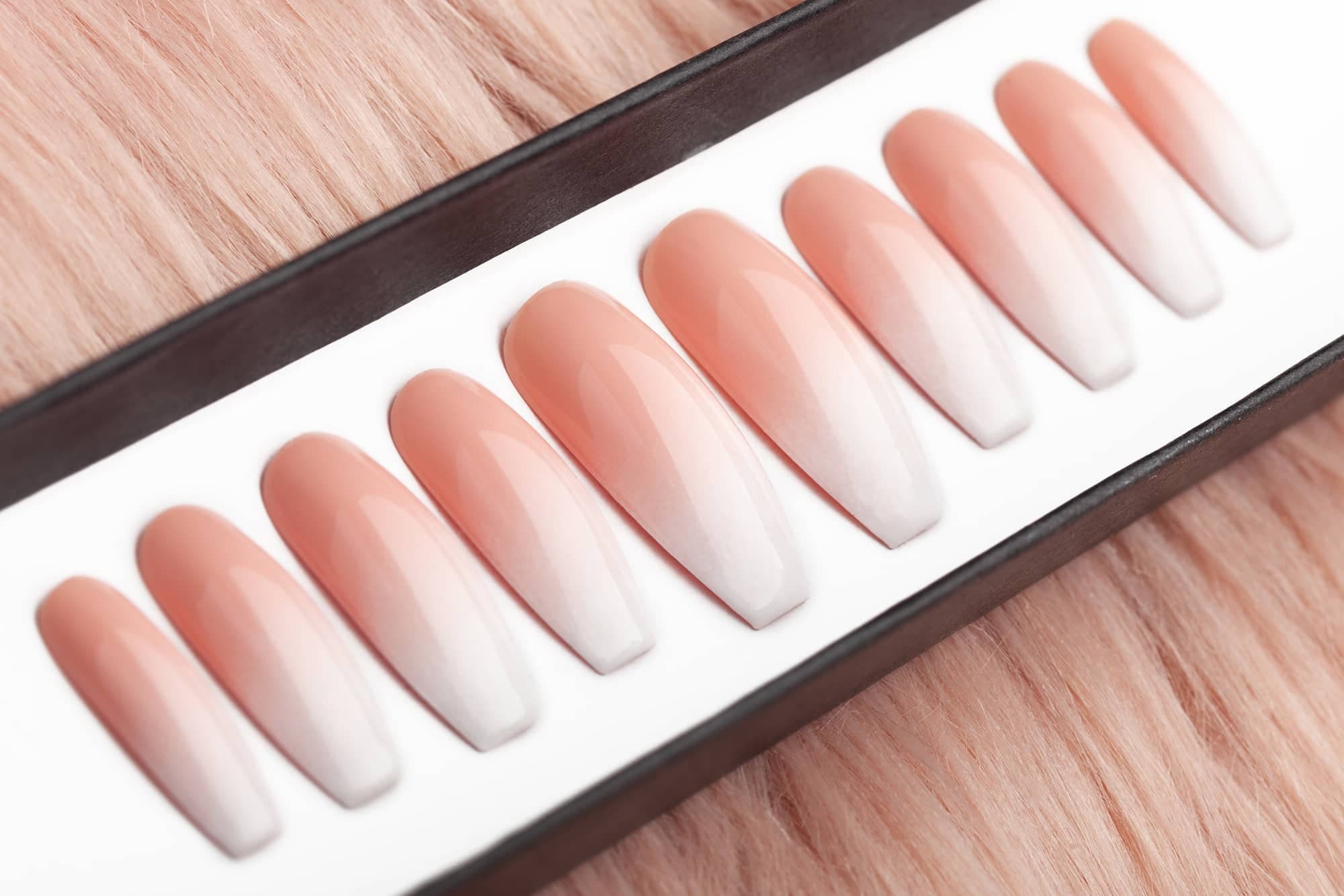 Beige Baby Boomer Ombre Press on Nails Wedding Nails Fake Etsy