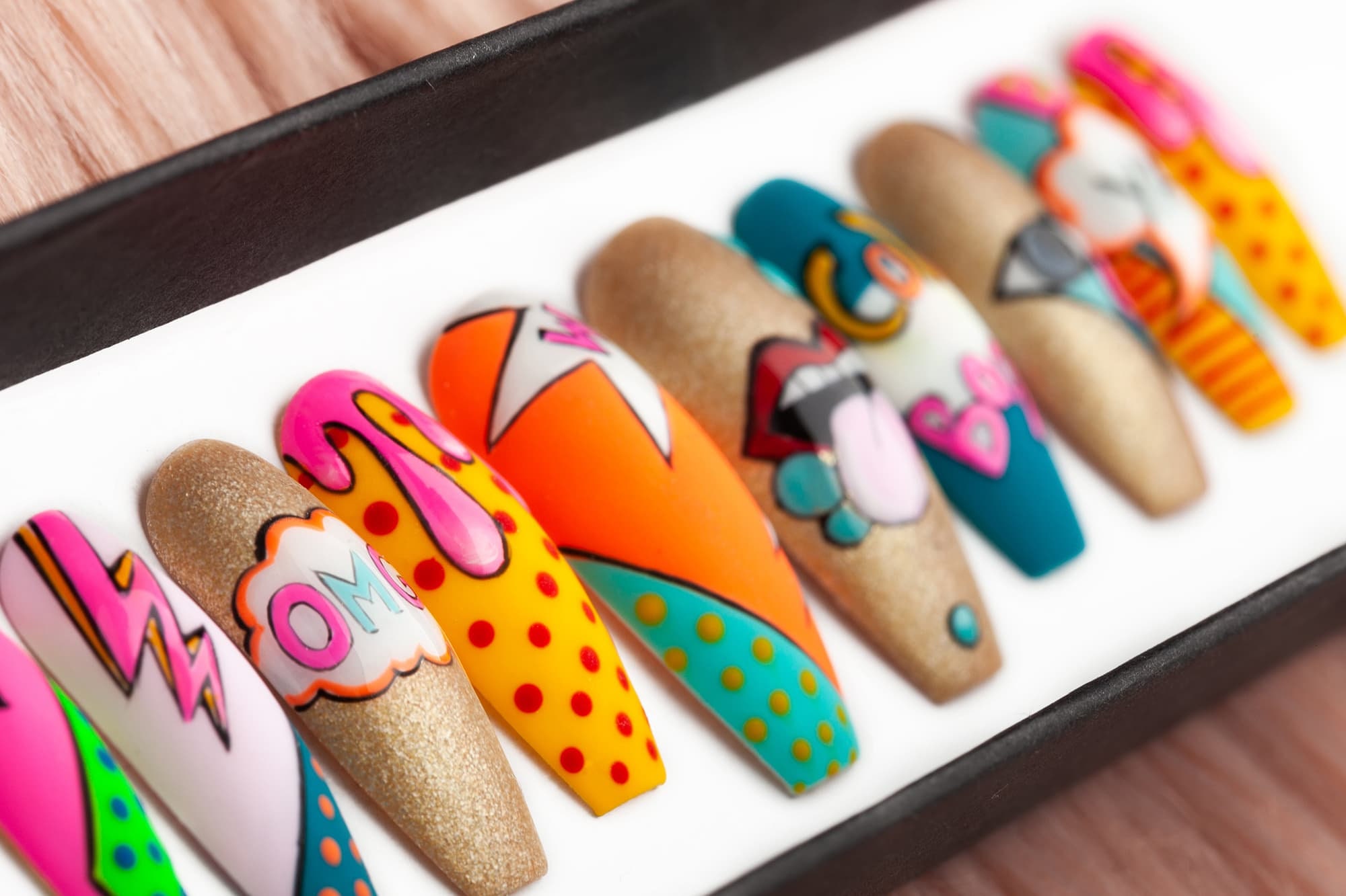 Pop Art Press on Nails Comix Nails Fake Nails False