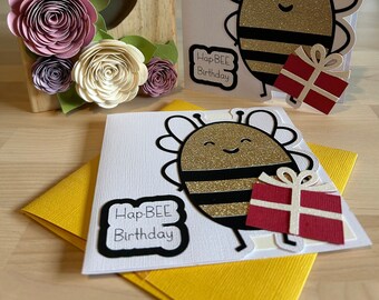 Hap-BEE Birthday Card | Happy Birthday Card | Greeting Card | Chunky Bee