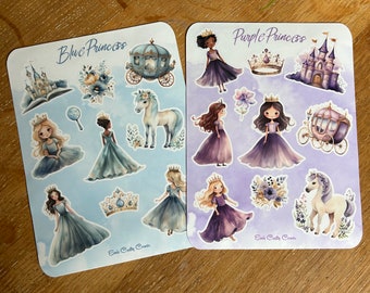 Prinzessin Sticker Bogen | Stickerbogen | Journal Aufkleber | Prinzessin